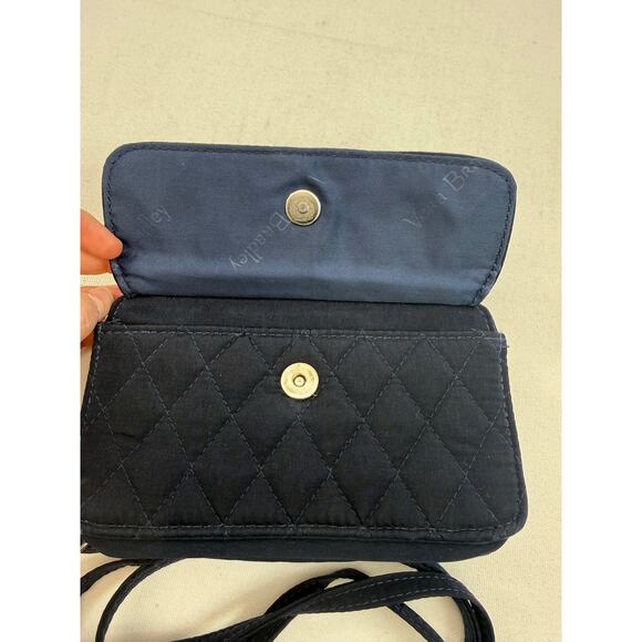Vera Bradley Quilted Navy Convertible Wallet Crossbody RFID - Picture 6 of 7